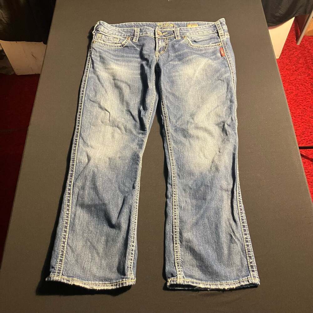 Silver Jeans Co. Mid Rise Bootcut Jeans with Heavy Contrast Stitching W32